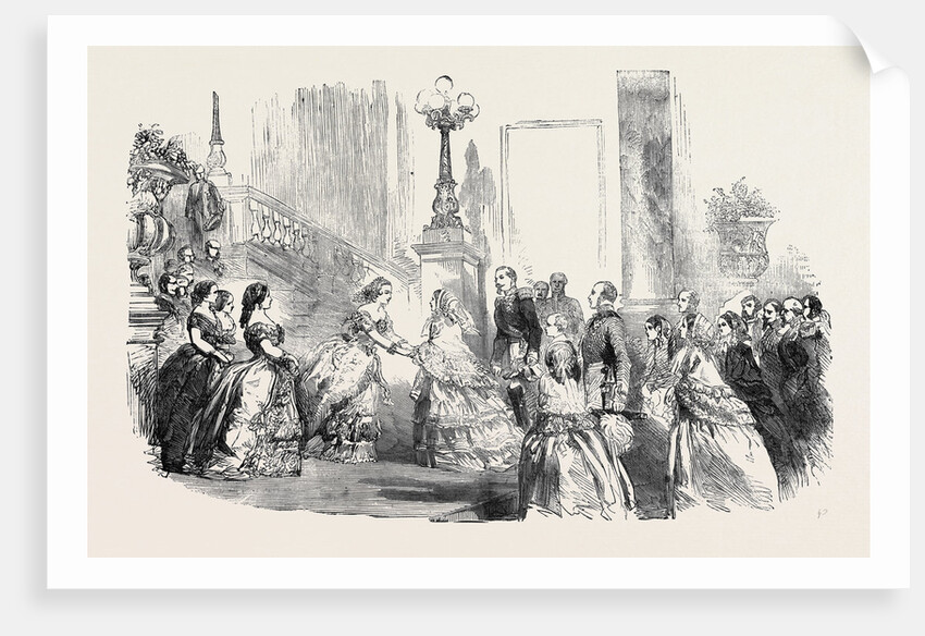 The Queen's Visit to Paris: Reception of Her Majesty at the Foot of the Grand Staircase, Palace of St. Cloud by Anonymous