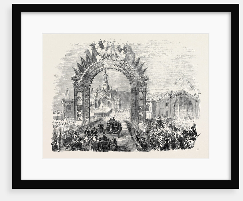The Queen's Visit to Paris: The Arrival of Her Majesty at the Railway Station, Boulogne. by Anonymous