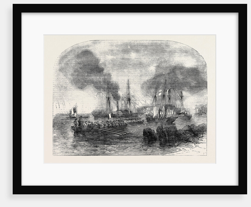 The Bombardment of Sveaborg: French Gun Boats Going to the Battery with Shot and Shell by Anonymous