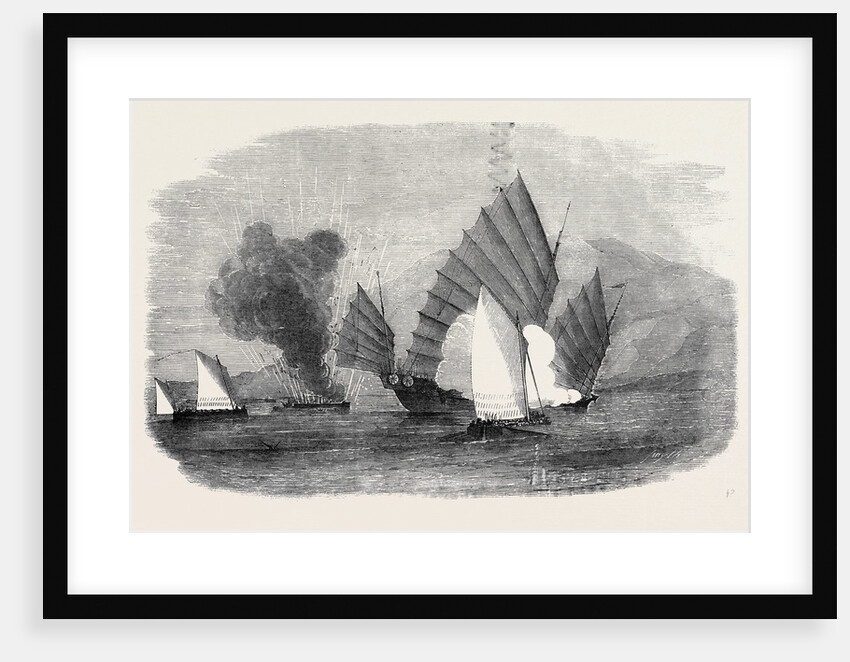 Pursuit of a Chinese Pirate by the Boats of H.M.S. Racehorse, in Pinghai Bay by Anonymous