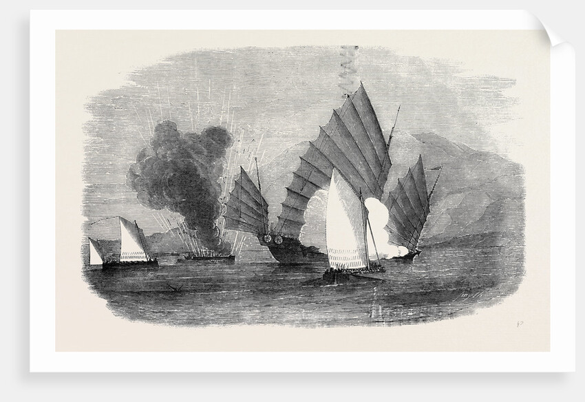 Pursuit of a Chinese Pirate by the Boats of H.M.S. Racehorse, in Pinghai Bay by Anonymous