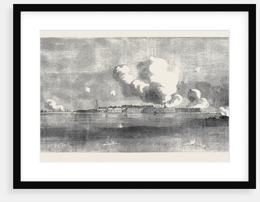 Bombardment of Kinburn, Village on Fire, Sketched by an Officer of the Expedition by Anonymous