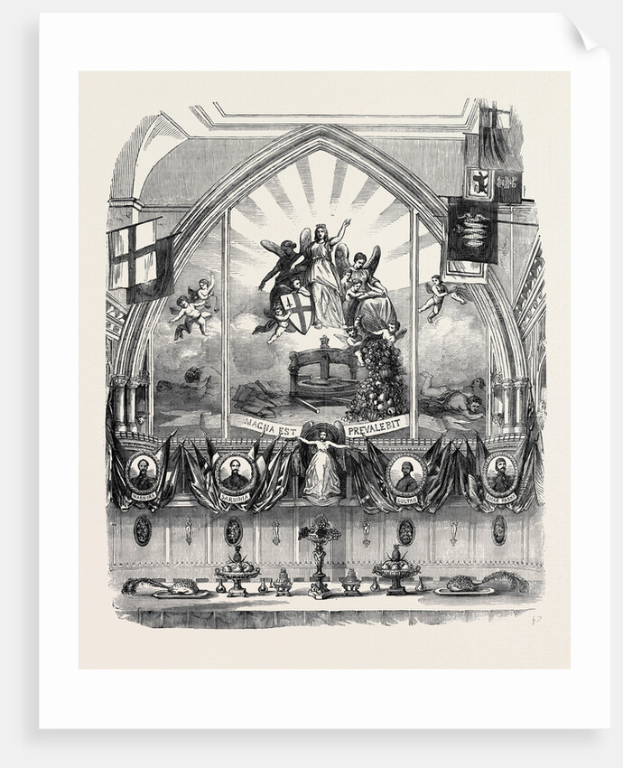 Decoration of Guildhall on Lord Mayor's Day, East End. by Anonymous