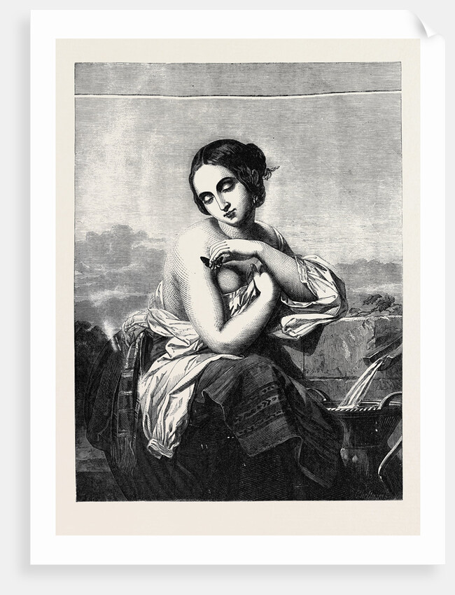 Italian Girl at a Fountain by Anonymous