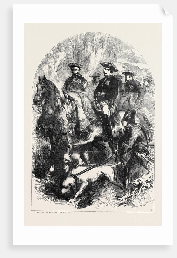 The King of Sardinia and the Emperor of the French Hunting in the Forest of Fontainebleau by Anonymous