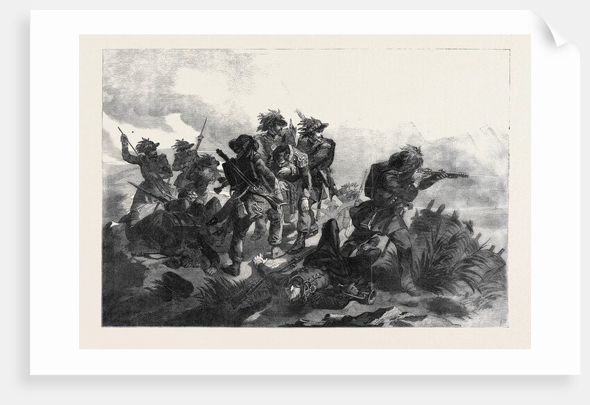 Sardinian Chasseurs Rescuing the Body of Their Commander, Captain Prola, at the Battle of Rivoli by Anonymous
