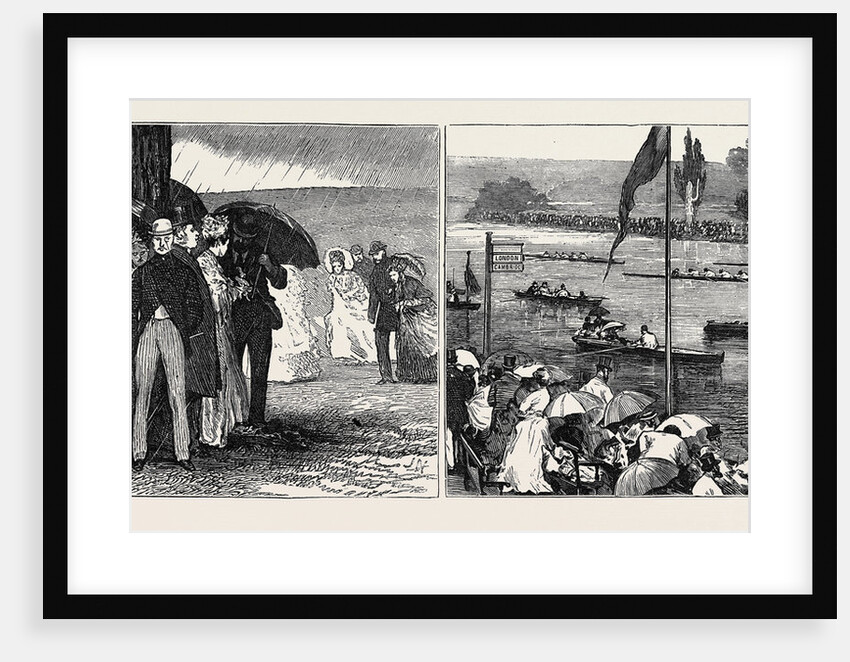 Henley Regatta; Left: The Henley Shower, Right: View of the Course from the Lawn by Anonymous