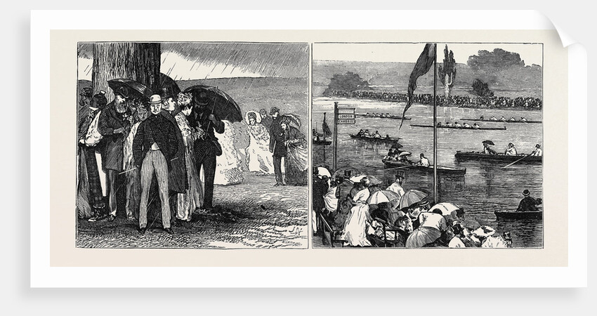 Henley Regatta; Left: The Henley Shower, Right: View of the Course from the Lawn by Anonymous