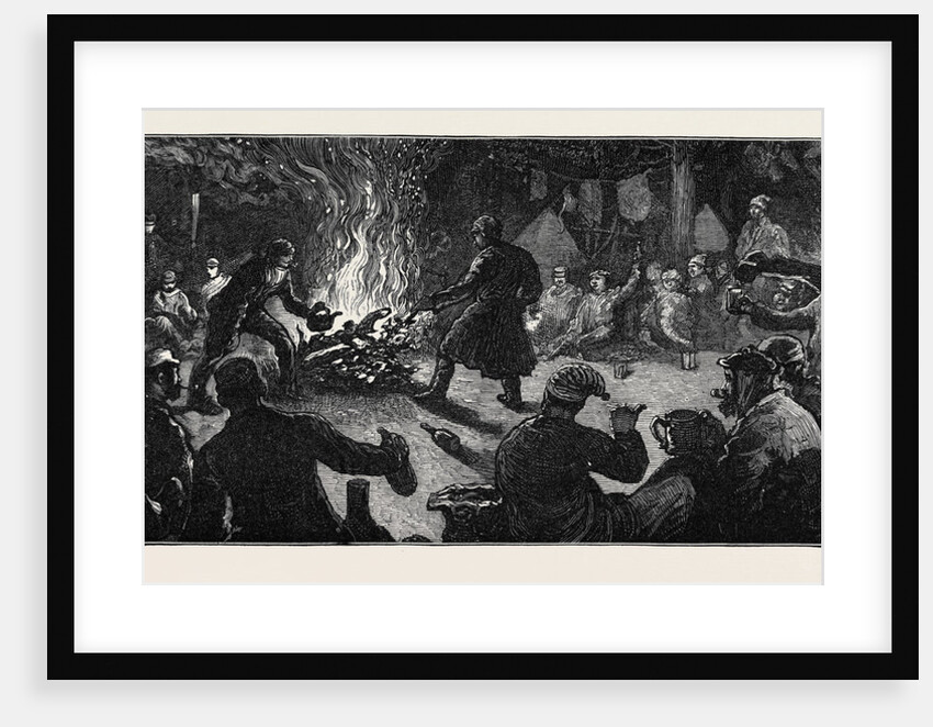 Henley Regatta, Round the Fire on the Island by Anonymous