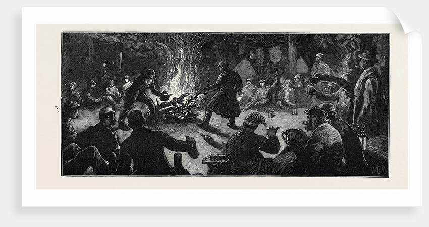 Henley Regatta, Round the Fire on the Island by Anonymous
