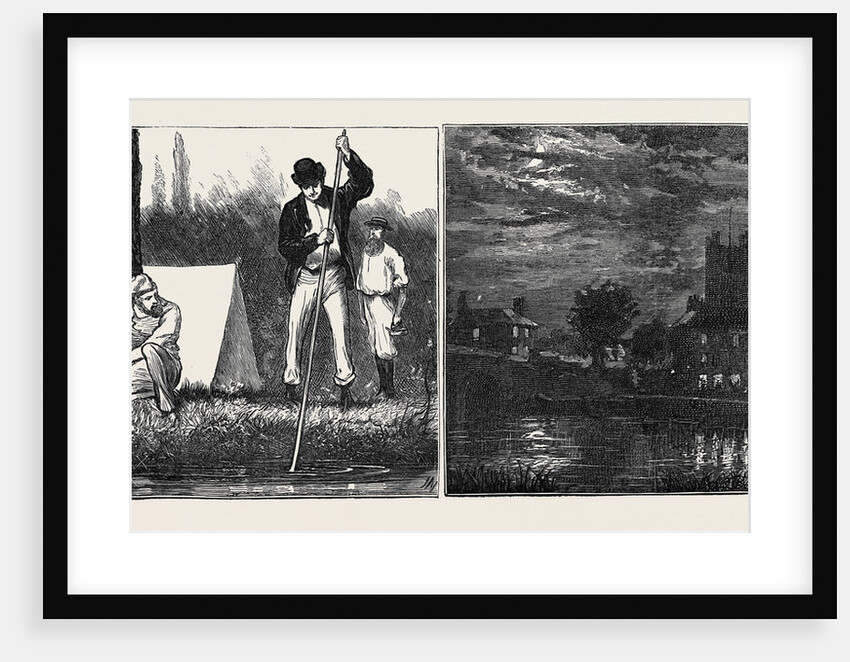 Henley Regatta; Left: Fishing for Our Last Bit of Soap, Right: The Finish by Anonymous