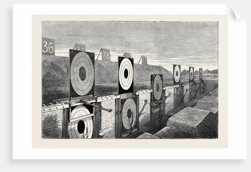 The Wimbledon Prize Meeting, View of the New Canvas Targets and Dummy, July 11, 1874 by Anonymous
