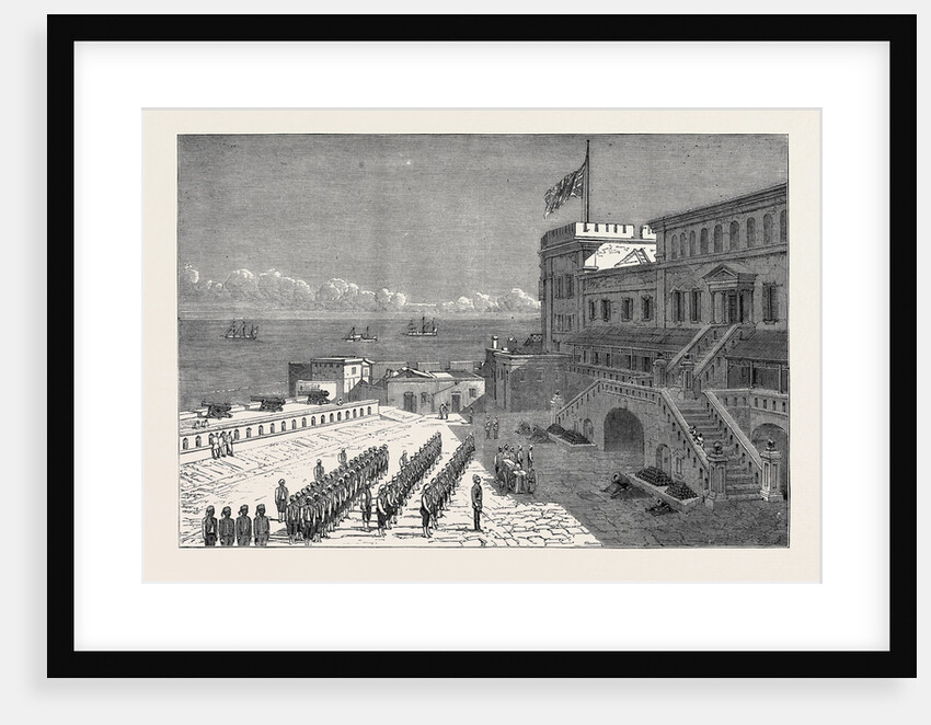 Cape Coast Castle, the Usual Weekly Parade of H.M. 1st West India Regiment Since the Campaign; after the Ashantee War by Anonymous