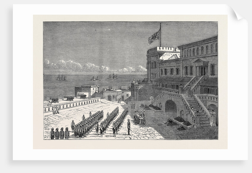 Cape Coast Castle, the Usual Weekly Parade of H.M. 1st West India Regiment Since the Campaign; after the Ashantee War by Anonymous