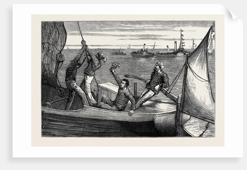 Rounding the Committee Steamer, a Sketch at a Thames Sailing Barge Match, August 1, 1874 by Anonymous