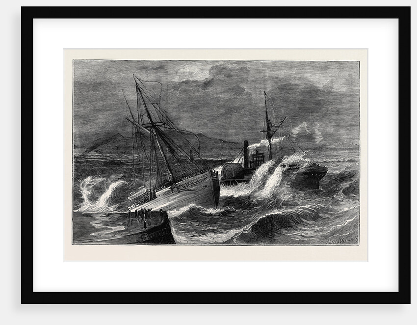 The Recent Gale, Wreck of the Steamer Chusan Off Ardrossan Harbour by Anonymous