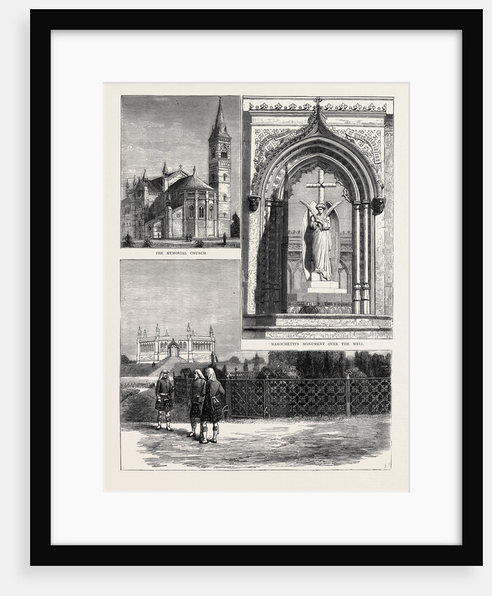 Scene of the Cawnpore Massacre of 1857, Memorial Building and Gardens, the Memorial Church, Marochetti's Monument Over the Well by Anonymous