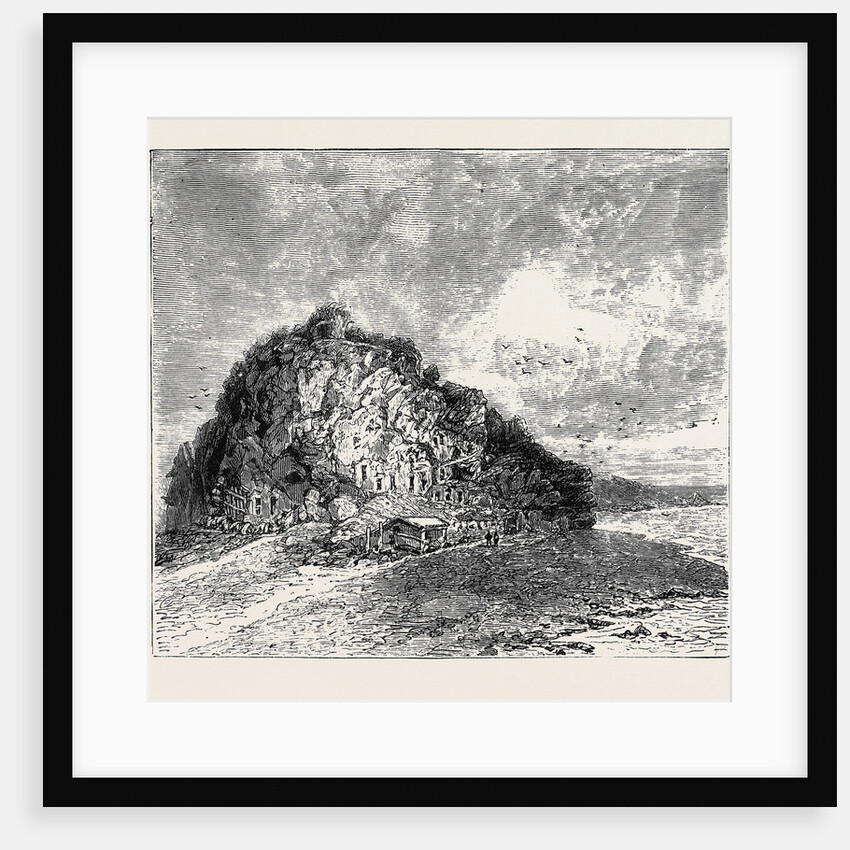 Faragleone, Alum Rock of Vulcano, with Grotto Dwellings of the Vulcanese by Anonymous