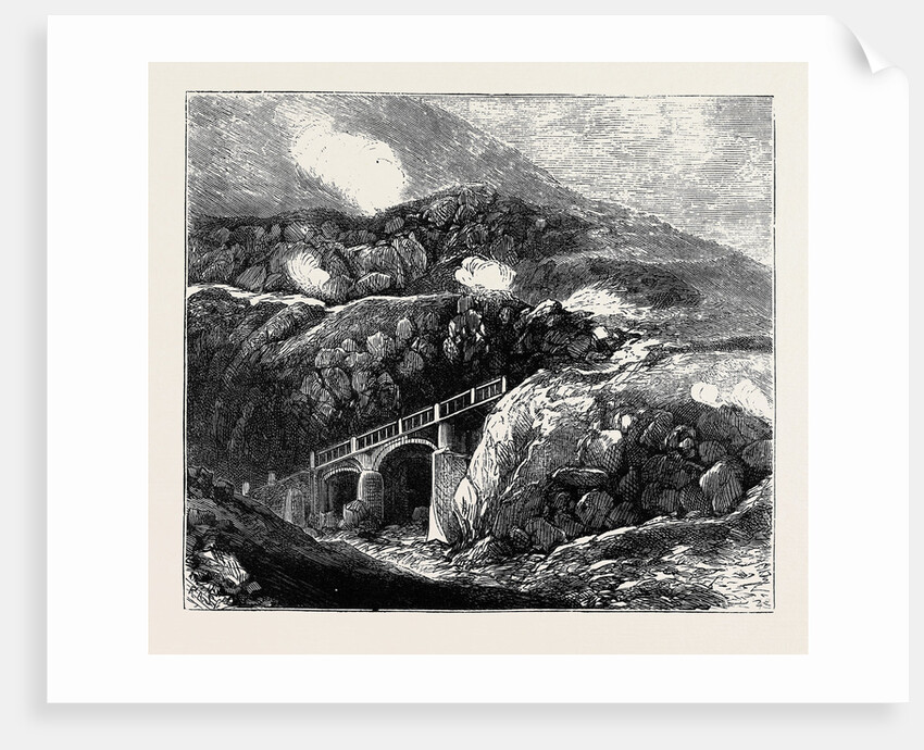 Newly Constructed Bridge in the Interior of Great Crater, Vulcano, for Descent of Muleteers by Anonymous