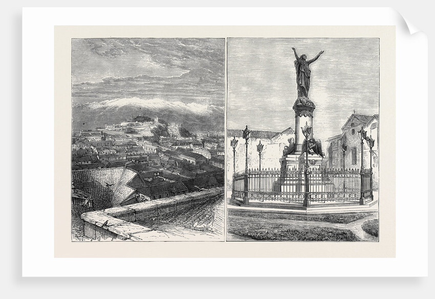 The Forthcoming Transit of Venus: View of Santiago, Monument at Santiago to Those Who Perished During the Burning of the Cathedral, 1863 by Anonymous