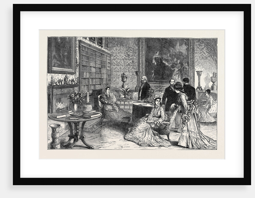 Panshanger, Hertfordshire, the Seat of Earl Cowper, Recently Visited by the Prince and Princess of Wales: The Library by Anonymous