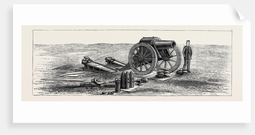A 46 Cwt. Howitzer on Its Platform, with Temporary Expedient of Inclined Planks by Anonymous