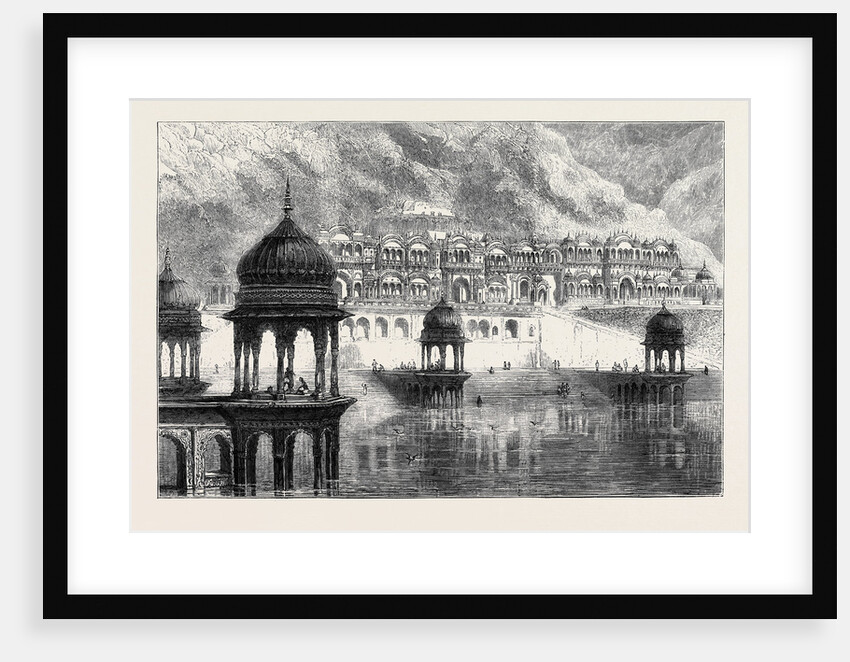 Opening of the First Rajpootana State Railway to Ulwar: Row of Hindoo Temples at the Foot of Fort Ulwar, December 26, 1874 by Anonymous
