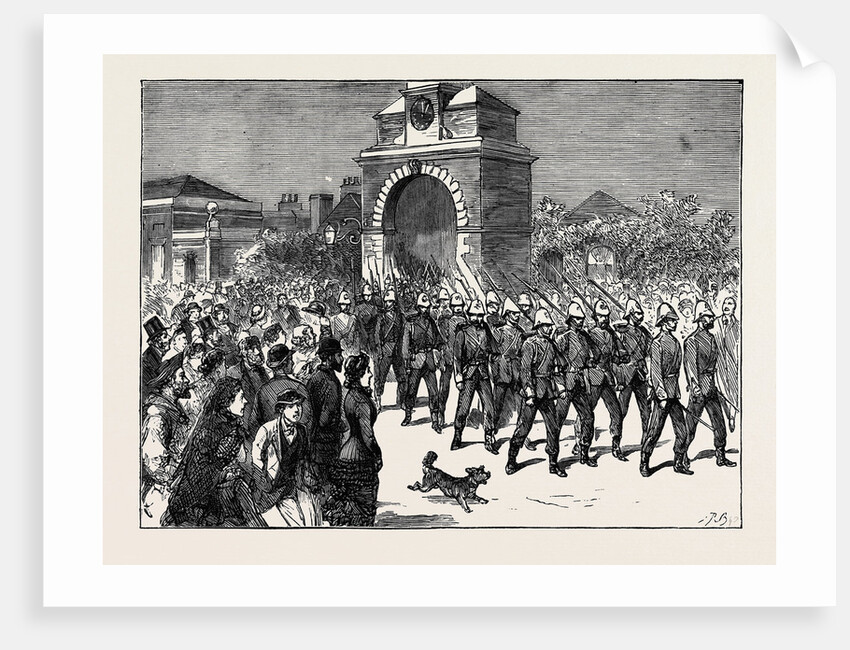 War Preparations at Portsmouth: The Marines Leaving Forton Barracks by Anonymous