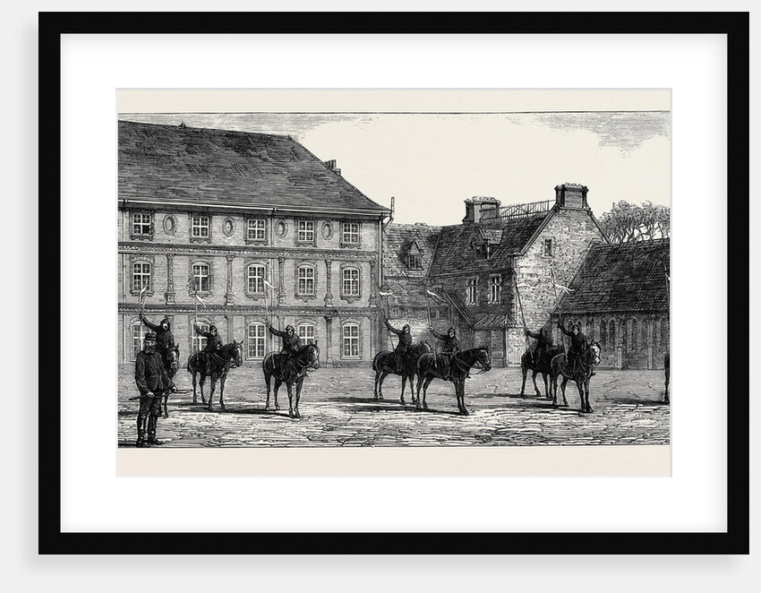 The Military College, Oxford: Mounted Lance Drill in the Quadrangle by Anonymous