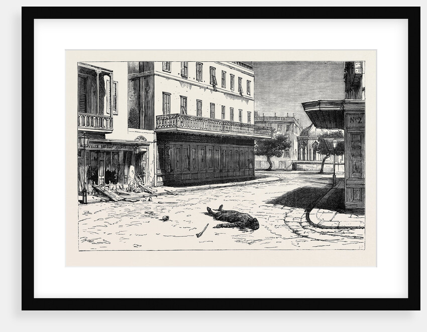 Deserted: Corner of the Rue Des Soeurs, Alexandria, after the Massacre of June 11, Egypt by Anonymous