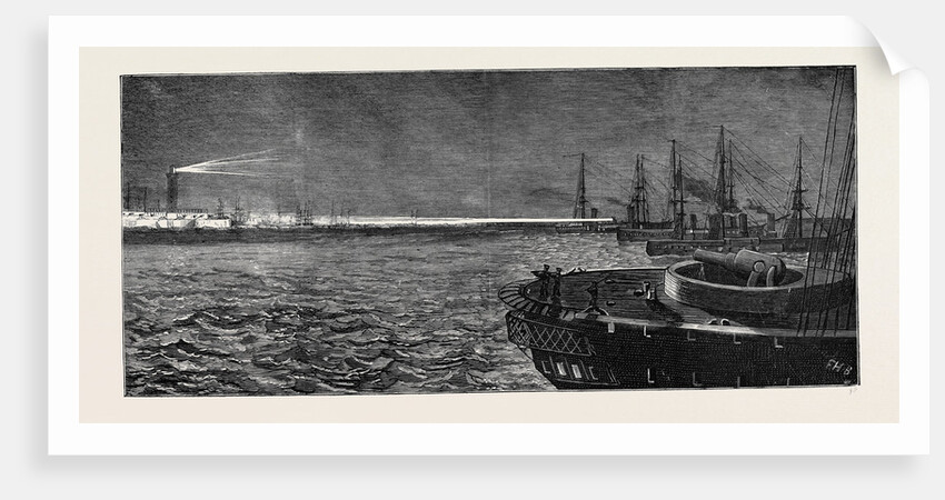 Before the Bombardment of Alexandria, Searching the Forts with the Electric Light, July 9, 1882 by Anonymous