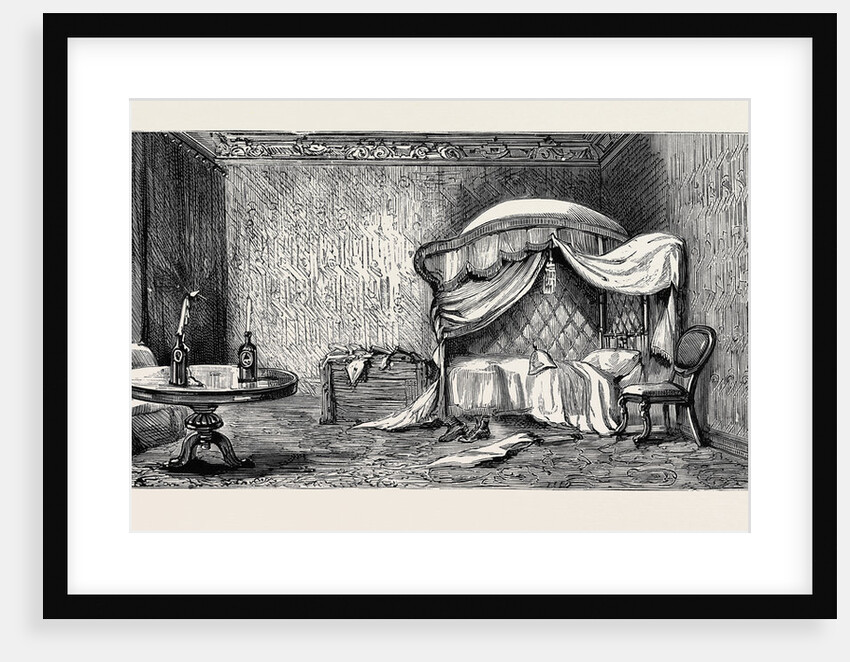 The Occupation of Alexandria: Arabi Pasha's Bedroom in the Arsenal, Now Occupied by Officers of the Navy and Marines by Anonymous