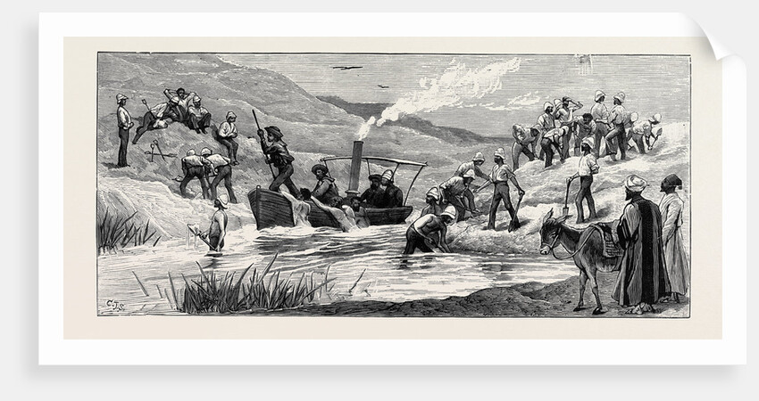 British Troops Cutting a Dam Constructed by Arabi at Mahuta on the Sweet Water Canal by Anonymous