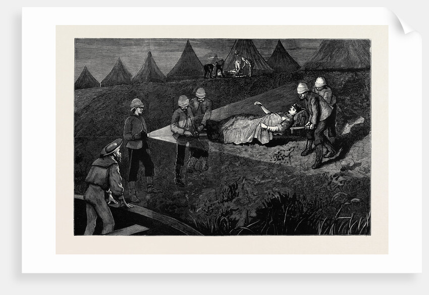 Lieutenant Purvis, Commander of the Ironclad Train, Being Taken to Hospital after the Battle of Kassassin, September 9 by Anonymous