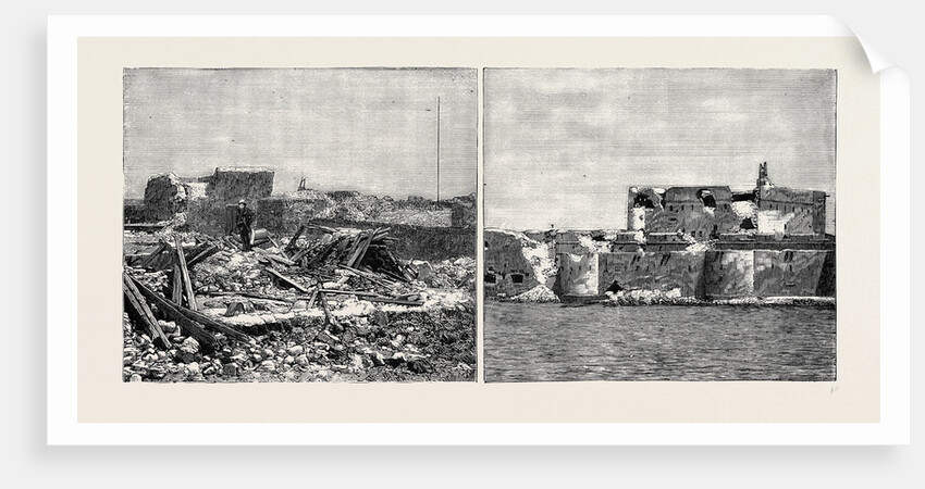 The War in Egypt, The Effect of the Bombardment: The Alexandria Forts: The Ruins of Fort Mex; Fort Pharos by Anonymous