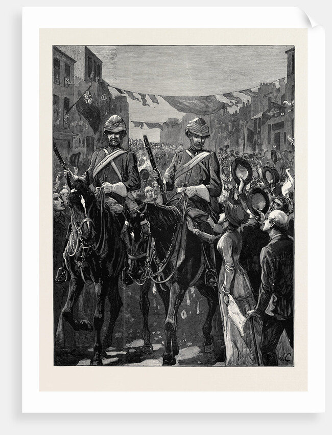 The Royal Horse Guards (Blue) on Their Way to the Albany Street Barracks by Anonymous