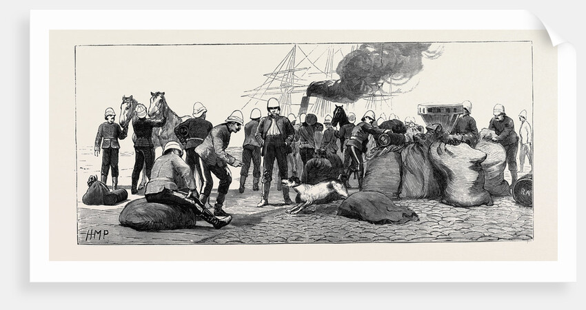 The Recent War in Egypt: The Royal Artillery at Portsmouth Preparing to Start Inland, Soldiers Teasing Arabi Smasher by Anonymous