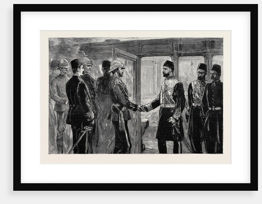 The Return of the Duke of Connaught, the Khedive Taking Leave of His Royal Highness at the Cairo Railway Station, Egypt by Anonymous