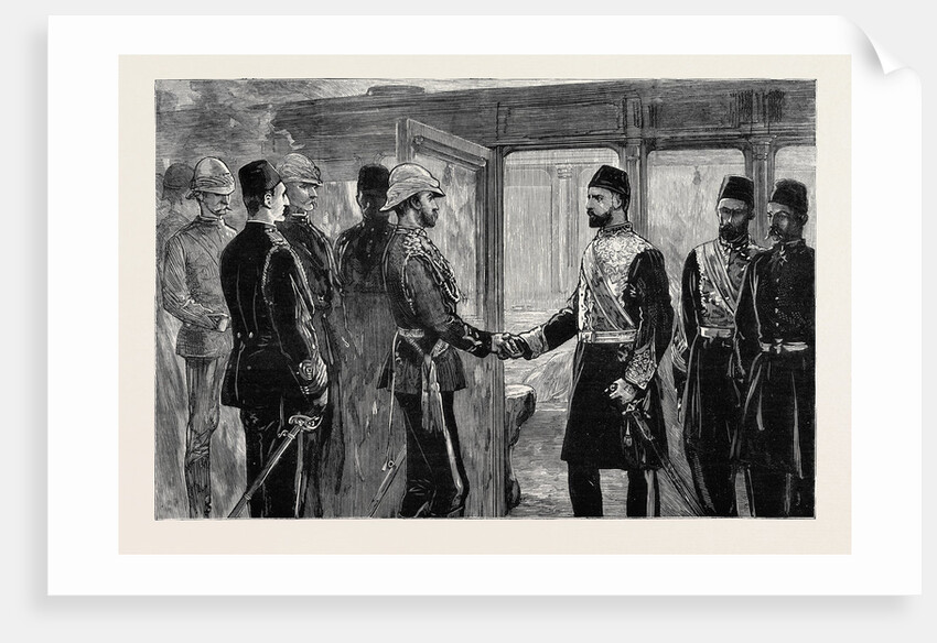 The Return of the Duke of Connaught, the Khedive Taking Leave of His Royal Highness at the Cairo Railway Station, Egypt by Anonymous