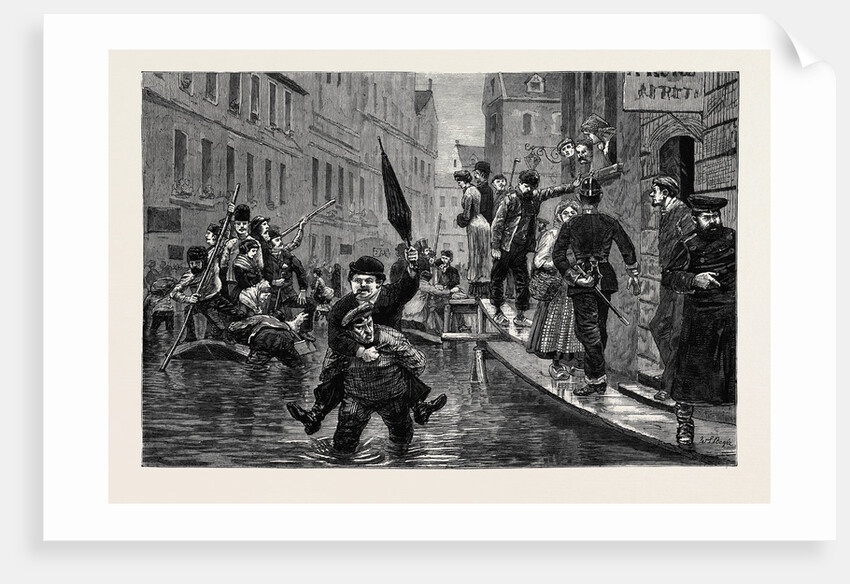 The Recent Disastrous Floods in Germany: A Street Scene in Düsseldorf by Anonymous