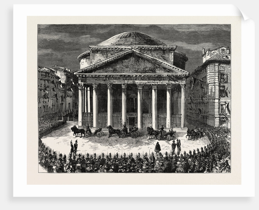 The King and Queen of Italy Visiting the New Tomb of the Late King Victor Emmanuel in the Pantheon Rome by Anonymous