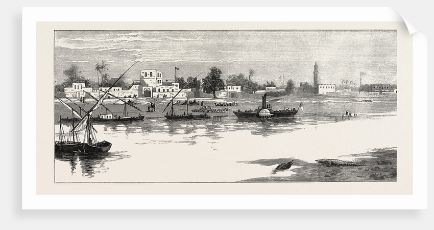 The Rebellion in the Soudan: Berber from the West Showing the Landing Place for Goods in Front of the Building of the Roman Catholic Mission of Central Africa by Anonymous