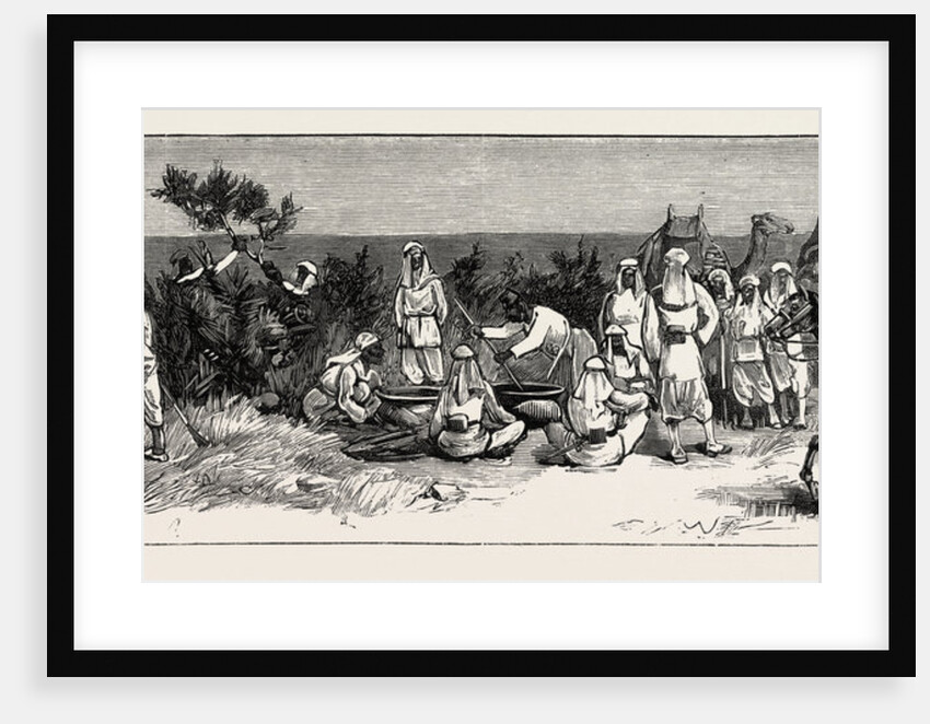 The Rebellion in the Soudan with Baker Pasha's Expedition to Relieve Tokar: Egyptian Troops Being Drilled in Making Thorn Hedges Outside Suakim Before Their Departure for Trinkitat by Anonymous