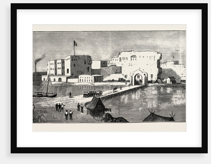 The Rebellion in the Soudan: The Causeway at Suakim Defended by the Guns of H.M.Ss. Woodlark and Ranger by Anonymous