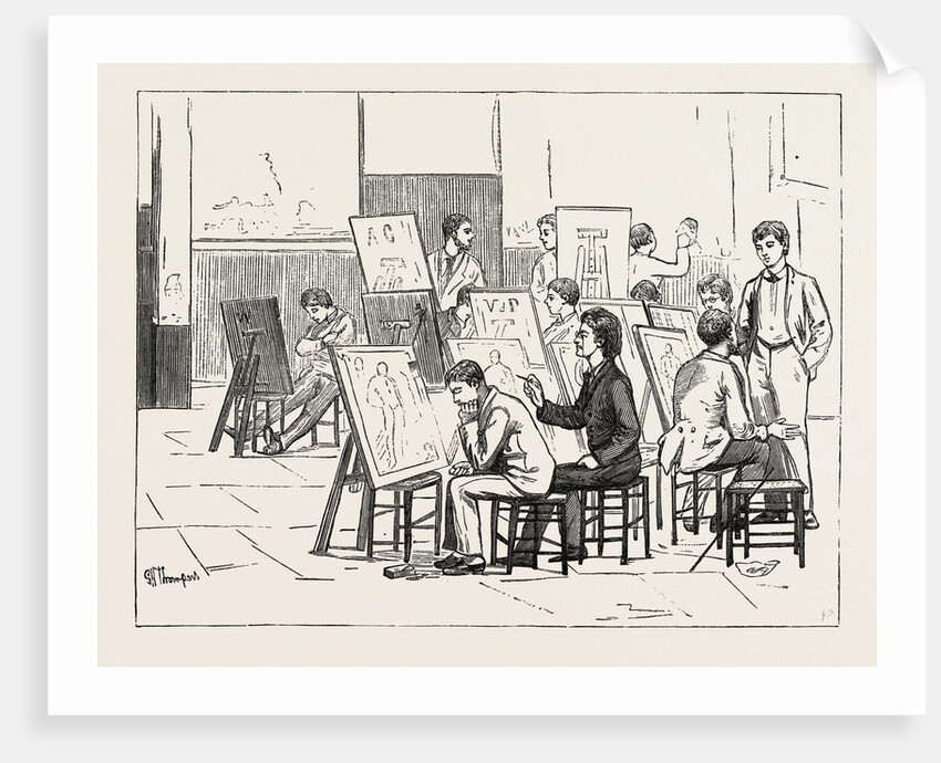 Students' Life in a Continental Art School: The Antique Room: Taking It Easy by Anonymous