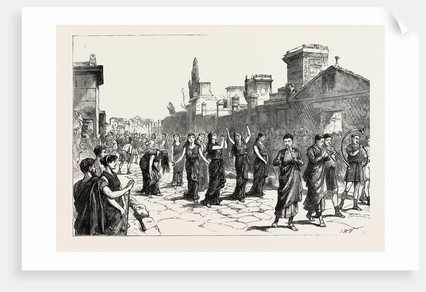 The Funeral Procession in the Strada Delle Tombe Pompeii by Anonymous