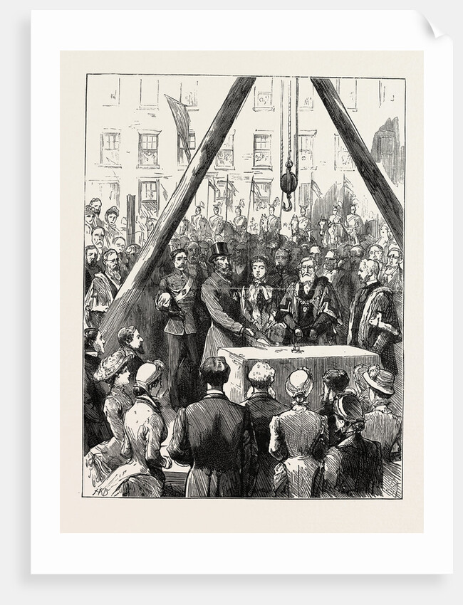 The Visit of the Lord Lieutenant of Ireland to Belfast: Lord Spencer Laying the Foundation Stone of the Free Public Library by Anonymous