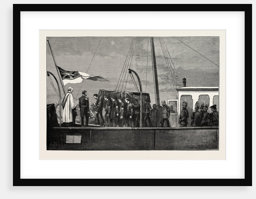 The Late Duke of Albany: The Arrival at Portsmouth April 4 1884: Bringing the Coffin Ashore from the Osborne in Portsmouth Dockyard by Anonymous