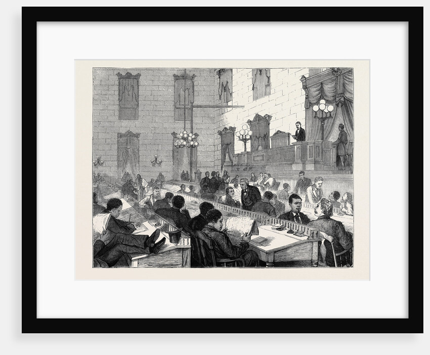 The Dual Government in South Carolina: Speaker Mackey Swearing in the Republican Members of the House, Columbia by Anonymous