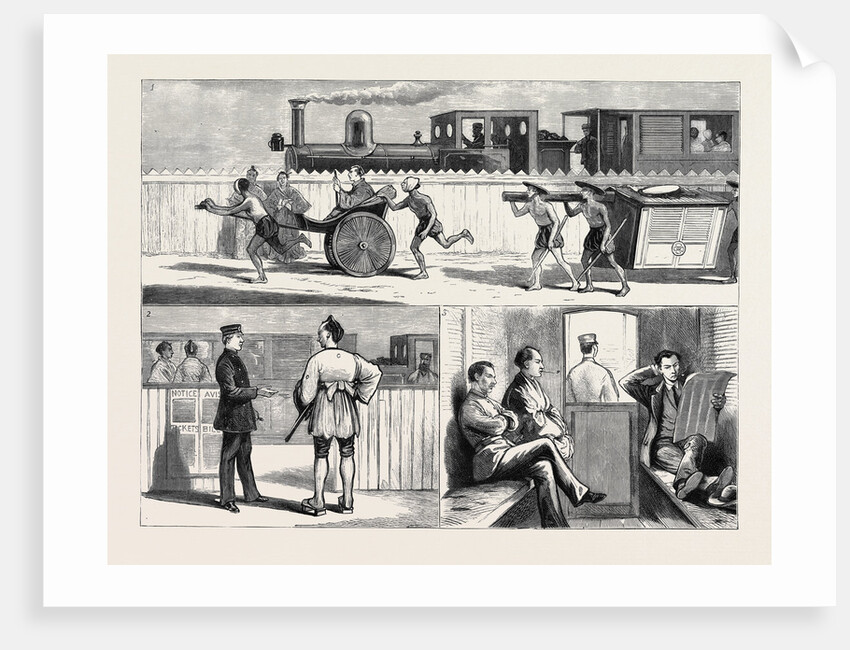 Civilisation in Japan, Sketches on the Yokohama Railway by Anonymous